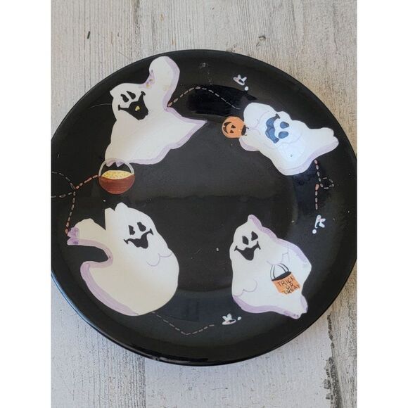 Palm tree‎ co ghost candy plate Halloween dish spooky - Picture 2 of 7